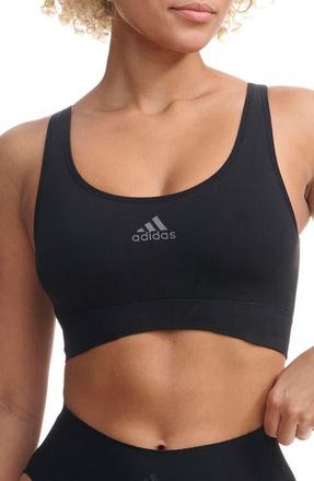 adidas Originals Scoop Lounge Sports Bra in Black at Nordstrom, Size X-Large
