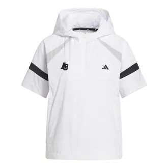adidas (WMNS) adidas Half-Zip Hooded Anorak Jacket Asia Sizing White KG0144