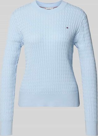 Tommy Hilfiger Slim Fit Pullover aus reiner Baumwolle in Hellblau, Gr&ouml;&szlig;e XL