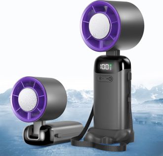 OEM Mini Ventilador Peque&ntilde;o Y Port&aacute;til, Recargable Por Usb, Con 5 Velocidades Y Pantalla Led Para El Hogar, La Oficina, El Dormitorio Y Viajes Al Aire Lib