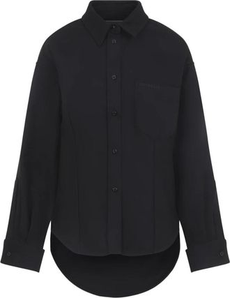 Balenciaga Klassiek Overhemd - Dames - Overhemden - Zwart - XS - Katoen - Overhemden