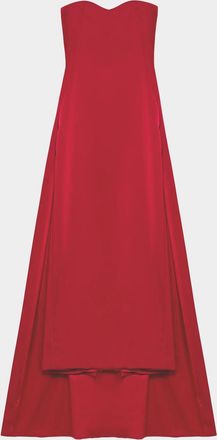 SIMKHAI Dinah Satin Column Cape Gown