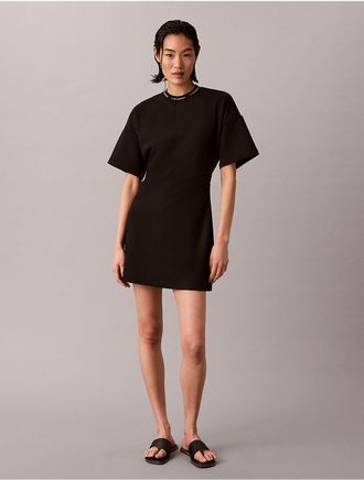 Calvin Klein Jeans Calvin Klein Womens Logo Rib Interlock T-Shirt Dress - Black - XL