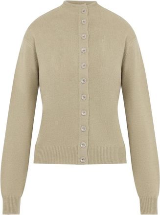 Christophe Lemaire Omkeerbare trui met knopen - Dames - Vesten - Beige - M - Kasjmier - Truien & Vesten