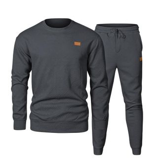 Generic HOOUDO Previous Orders Placed By Me In 2024 Mens 2 Piece Tracksuit Outfits Crew Neck Jumper Pullover Sweatpants Tracksuit Set Sweatshirt and Joggers S