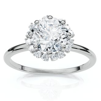 Pompeii3 7/8Ct TW Sapling Diamond Engagement Ring 14k Gold or Platinum Lab Grown EF/VS