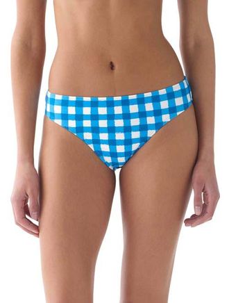 Kate Spade New York Gingham High Cut Bikini Swim Bottom Swimsuit in Santorini Blue at Nordstrom, Size X-Small