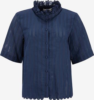 Balzac Paris Boxy-Hemd aus gestreiftem transparentem Jacquard Amato