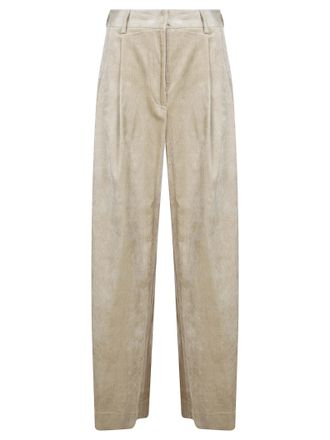 Antonelli Palma Pantalone Velluto Largone Velvet Wide-Leg Pants