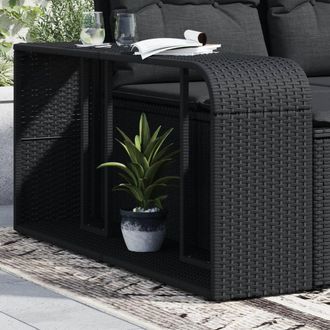 vidaXL Scaffali Portaoggetti 2 Pz In Polyrattan Nero - Vidaxl