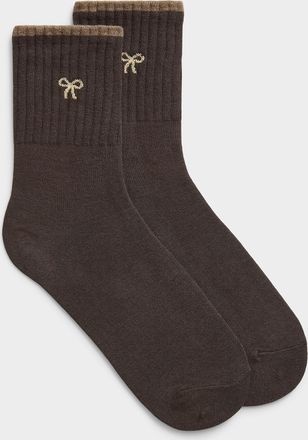 Simons Womens Small shimmery bow socks