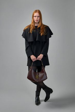 Ganni Light Twill Suiting Circle Collar Mini Dress