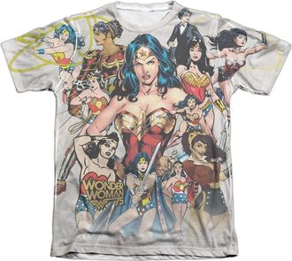 Gildan Wonder Woman 75th Collage Adult Poly/Cotton Short Sleeve Tee / T-Shirt