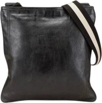 Bally Pre-owned Cross Body Bags, male, Black, Size: ONE SIZE Pre-owned Leather Shoulder Bag