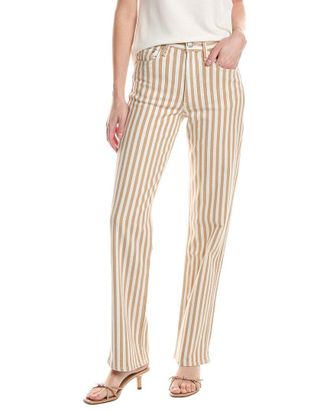 Rag & Bone Rag & Bone Shea Linen-Blend Relaxed Tan Stripe Straight Jean