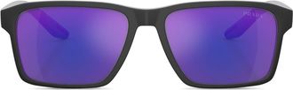 Prada PS 05YSF rectangle-frame sunglasses - men - Plastic - 58 - Grey