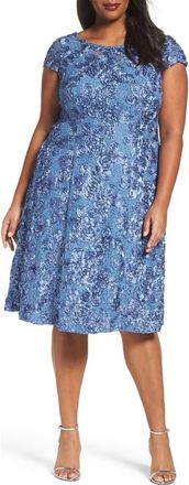 Alex Evenings Sequin Lace Cocktail Dress in Brush Periwinkle at Nordstrom, Size 24W