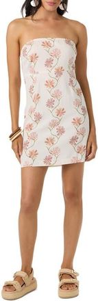 O'Neill Cassie Floral Strapless Minidress in Tofu at Nordstrom, Size Xx-Large