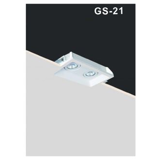 Trade Shop Trade Shop - Portafaretto Incasso Gesso Doppio Orientabile A Scomparsa Portalampada Gu10 Gs21