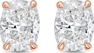Diana M. Jewels 14Kt Rose Gold 4.00 cts Lab Grown Elongated Cushion Cut Diamond Studs