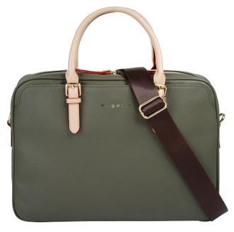 Bugatti Aktentasche BUGATTI ELLA, Damen, Gr. B/H/T: 37cm x 27cm x 6cm onesize, gr&uuml;n, Kunstfaser, unifarben, Taschen Aktentasche