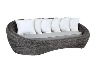 Vente-Unique Divano 3 posti da giardino in Resina intrecciata Grigio - WHITEHEAVEN
