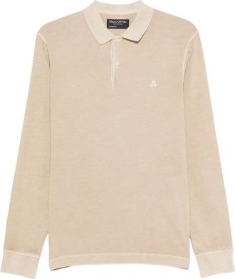 Marc O'Polo Poloshirt met lange mouwen - Beige