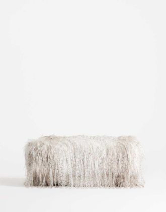 Topshop Ciara pochette strutturata oversize con risvolto in pelliccia sintetica mix neutro