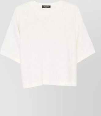 Fabiana Filippi cashmere wool sequin-embellished textured knit short-sleeve sweater