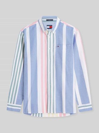 Tommy Jeans Relaxed Fit Freizeithemd aus reiner Baumwolle in Bleu, Gr&ouml;&szlig;e XL