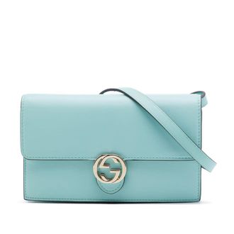 Gucci Pre-owned Gucci Calfskin Interlocking G Dollar Wallet On Strap Ladies WFC8YVG95KV2PBS3