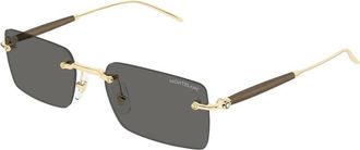 Montblanc Glasant Zonnebril - Heren - Zonnebrillen - Geel - 54 MM - Accessoires