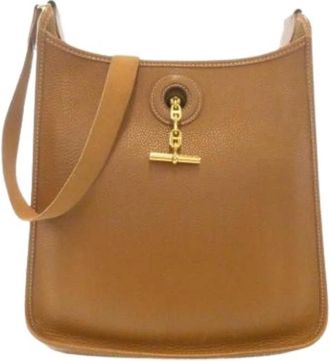 Herm&egrave;s Pre-owned Vintage Schoudertas - Dames - Vintage Schoudertas - Bruin - ONE Size - Leer - Vintage
