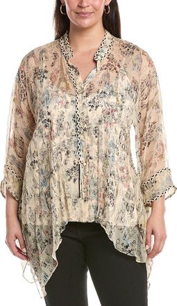 Johnny Was Plus Katia Oversized Silk Blouse