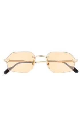 Cartier 54mm Frameless Sunglasses in Gold /Brown Lens at Nordstrom