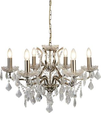 Searchlight Searchlight Paris - 6 Light Chandelier Antique Brass Finish, E14