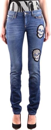 Philipp Plein Navy Skinny Jeans - Dames - Skinny Jeans - Blauw - W27 - Katoen - Jeans