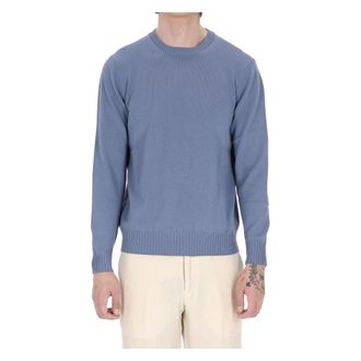 Drumohr Round-neck Knitwear, male, Blue, Size: 2XL Maglia girocollo in cotone finezza 8