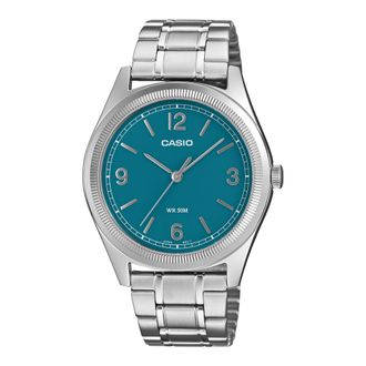 Casio Mens Teal Dial Stainless Steel Classic Analog Watch - MTP-B210D-2A1VDF