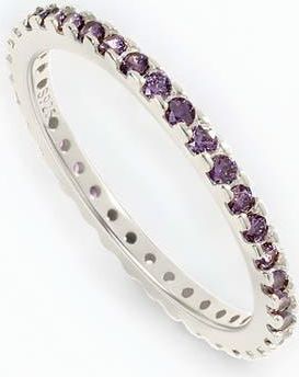 Mint & Lily February Birthstone Eternity Stacking Ring in 925 Sterling Silver at Nordstrom, Size 10