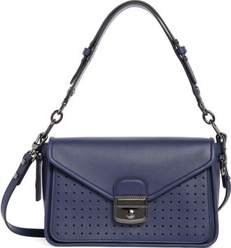 Longchamp Mademoiselle Medium Leather Satchel in Navy at Nordstrom Rack