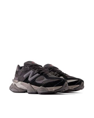 New Balance Unisex Sneakers 9060 Black Black-Castlerock-Rain Clou Trainers Black/castlerock/rain