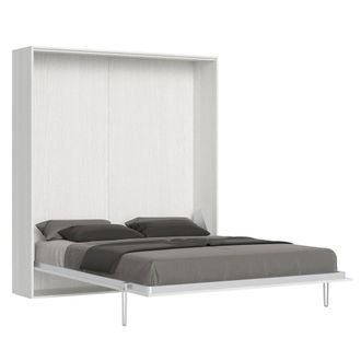 Itamoby Cama abatible 160 vertical effecto madeira fresno blanco
