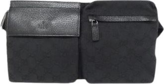 Gucci Pre-owned Belt Bags, male, Black, Size: ONE SIZE Pre-owned GG Canvas Waist Bag