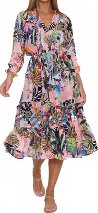 Sabrina Crippa Jungle Midi Dress In Multi