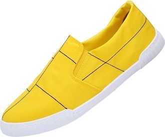 Generic Mens Canvas Breathable Loafer Low-Top Canvas Shoes Outdoor Casual Hiking Shoes Flat Slip On Slippers Trainers Hands-Free Comfortable Walking Shoes Sof