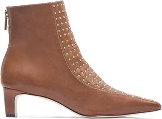 Bernardo 14mm studded leather ankle boots - women - Leather/Leather/Vegetal Leather - 9.5 - Brown