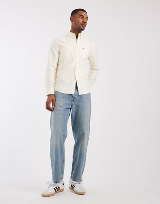 Tommy Jeans Camicia Oxford a righe gialle-Giallo