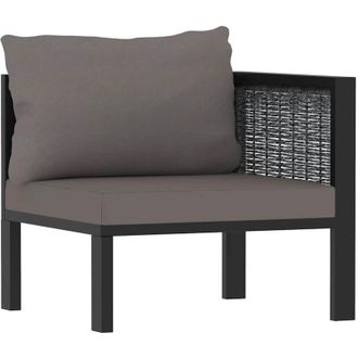 vidaXL IdaXL Divano Angolare Modulare Bracciolo Sinistro Polyrattan Antracite