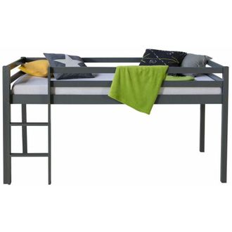 Homestyle Letto a soppalco in legno grigio scuro per bambini